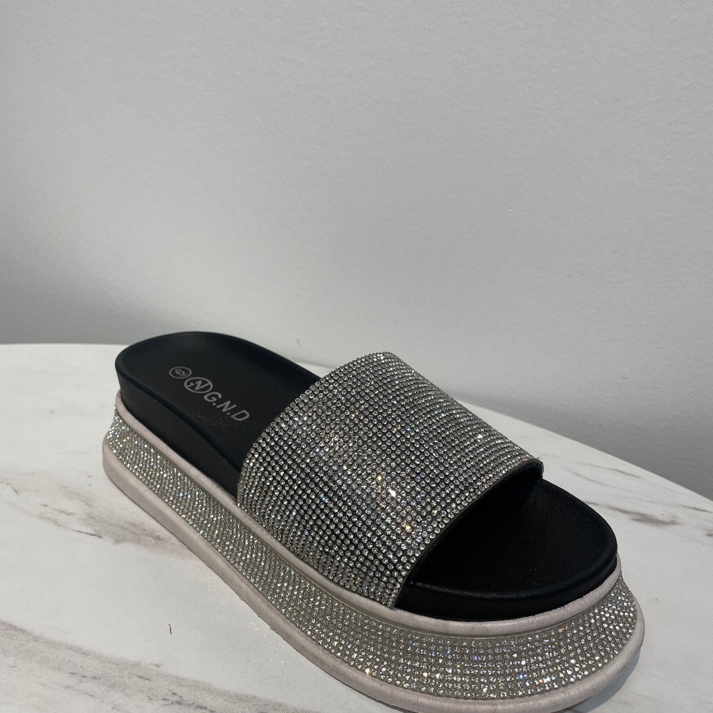 Women's Wedge  Sandals Jelly  Rhinestone  Sandal Slip on Slides for Daily